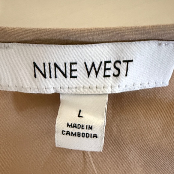 Nine West Open Front Duster Jacket In Beige Color - Picture 2 of 11